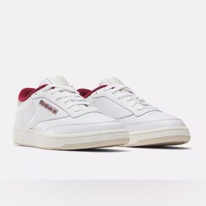 Reebok Club C 85 Classic White Maroon and Stucco Sneakers Sz 8.5 BNWB
